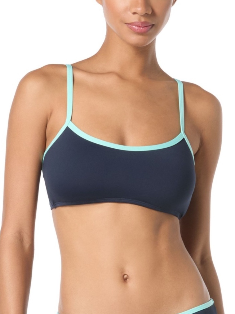 Kate Spade Women's Contrast-Trim Bralette Bikini Top, Blazer Blue